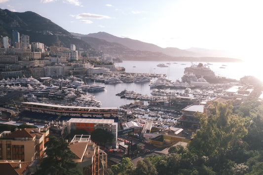 Superyachts moored at Monaco harbor — symbolizing elite lifestyle, precision, and elevated wellness.