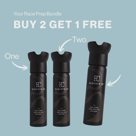 Elevate O₂ Race Prep Bundle – Buy 3 Get 2 Free 95% pure Australian oxygen canisters