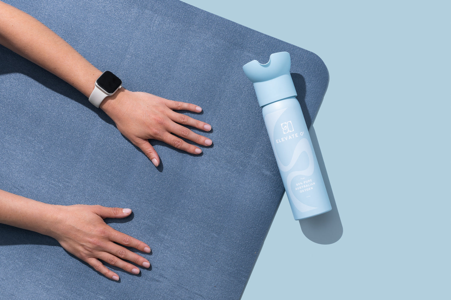 Elevate O₂ portable oxygen can — recovery and energy boost for yoga, workouts, and wellness routines.